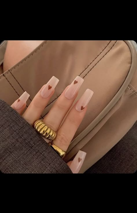 Kylie Jenner Nails, Nails Only, Ballerina Nails, Brown Nails, Heart Nails, Classy Nails, Chic Nails, Short Acrylic Nails, Best Acrylic Nails