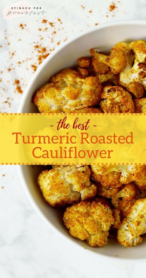 Tumeric Cauliflower, Turmeric Cauliflower, Oven Roasted Cauliflower, Meatless Meal, Turmeric Recipes, Cauliflower Recipe, Dinner Side, Clarified Butter, Roast Recipes