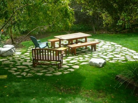 Broken concrete patio Broken Concrete Patio, Landscaping Patio, Recycled Concrete, Broken Concrete, Flagstone Patio, Patio Landscaping, Patio Makeover, Pergola Patio, Concrete Patio