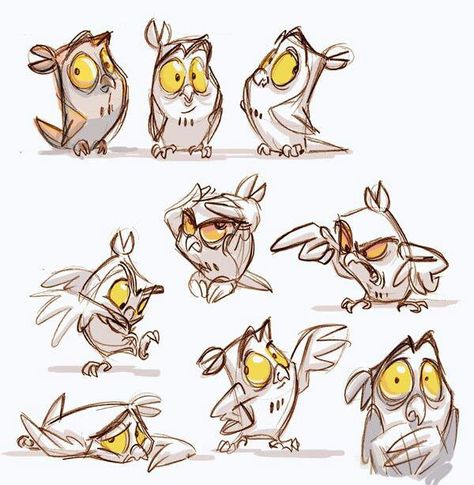 Owl attitude Character Design Cartoon, Drawing Cartoon Characters, 강아지 그림, Character Sketches, Character Design Animation, Bird Illustration, Cartoon Character Design, Drawing Tutorials, Character Design References