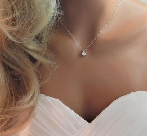 Wedding Necklace Diamond Necklace Women Jewelry Gift Idea Her Bridesmaid Engagement Gift Dainty Solitaire Diamond Bridal Jewelry Gold Silver Check more at https://beautyfashionideas.com/bridal/wedding-necklace-diamond-necklace-women-jewelry-gift-idea-her-bridesmaid-engagement-gift-dainty-solitaire-diamond-bridal-jewelry-gold-silver/ Silver Wedding Necklace, Bridal Jewelry Gold, Bridal Diamond Jewellery, Bridal Hair Clip, Diamond Solitaire Necklace, Necklace Diamond, Modern Bridal, Bridal Fashion Week, Solitaire Diamond