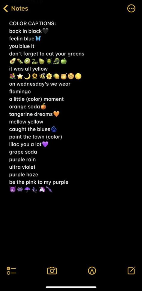 Instagram Captions Blue Outfit, Yellow Color Captions For Instagram, Captions About Colors, Purple Color Captions Instagram, Buisness Insta Captions, Yellow Captions For Instagram Aesthetic, Orange Color Instagram Captions, Green Color Captions For Instagram, Orange Instagram Captions