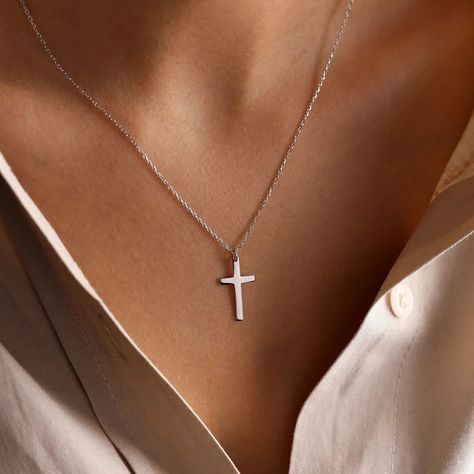 The necklaces start from 7.99 chf and are available on our website. #fyp #man #woman #god #christian #cross #donate #support #beautiful #pretty Manly Jewelry, Silver Jewelry Aesthetic, Dainty Cross Necklace, Gifts For Myself, Cross Gold, Stainless Steel Cross Pendant, Sterling Silver Cross Necklace, Necklace Everyday, Christian Necklace