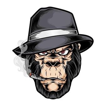 Bad Monkey, Monkey Mascot, Giant Character, Biker Logo, Fly Drawing, Monkey Illustration, Gorilla Tattoo, Monkey Logo, Face Artwork