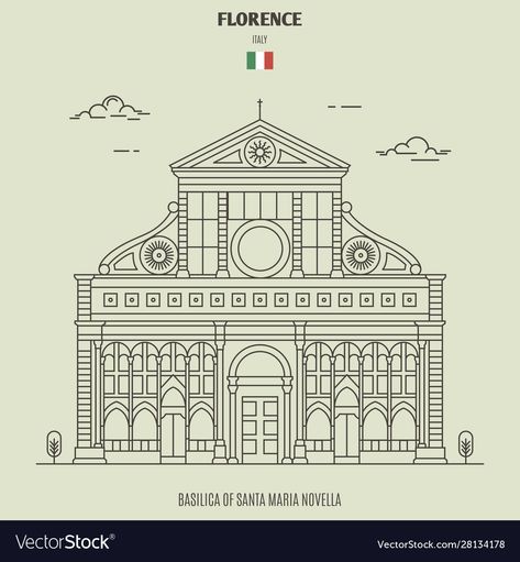 Basilica Of Santa Maria Novella, Facade Drawing, Budapest City, Globe Vector, Business Icons Vector, Santa Maria Novella, Vector Trees, Horse Silhouette, Flag Vector