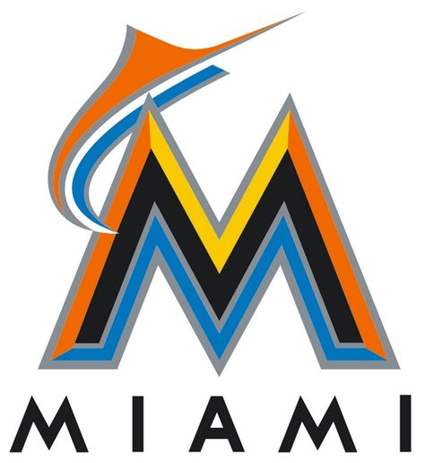 Miami Marlins Logo Marlins Baseball, Mlb Logos, Arizona Diamondbacks, Mlb Teams, Tampa Bay Rays, Colorado Rockies, Miami Marlins, Minnesota Twins, Milwaukee Brewers