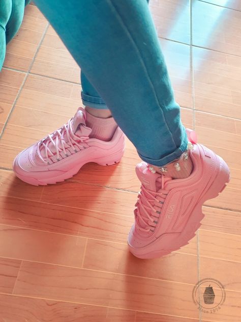 Fila disruptor premium II rosa Fila Disruptor Outfit, Fila Disruptor, Fila Disruptors, My Vibe, Ootd, Pink, Quick Saves