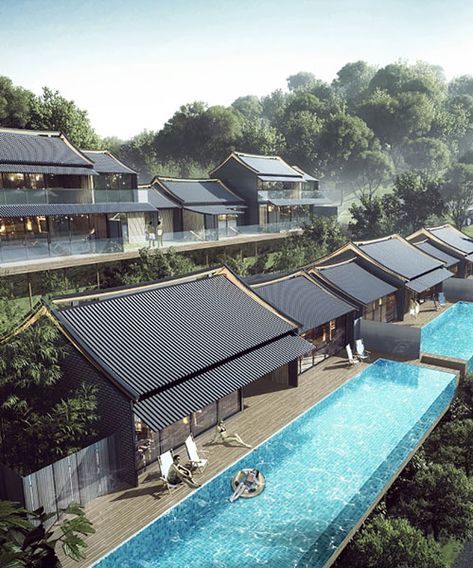 Aedas references traditional chinese architecture with plans for luxury resort and hotel Chinese Architecture Traditional, Resort Hotel Design, Resort Design Plan, Hotel Landscape, Ancient Chinese Architecture, China Architecture, Resort Architecture, Chinese Element, Hotel Plan