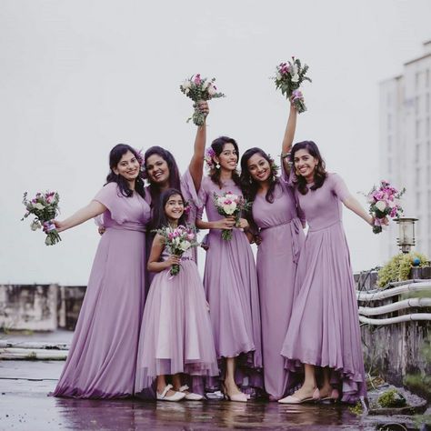 Bridal Maid Dress, Indian Wedding Bridesmaids, Christian Wedding Dress, Miya George, Bridesmaid Dresses Indian, Bridesmaid Photoshoot, Indian Bridesmaid Dresses, Marriage Dress, Gown Party Wear