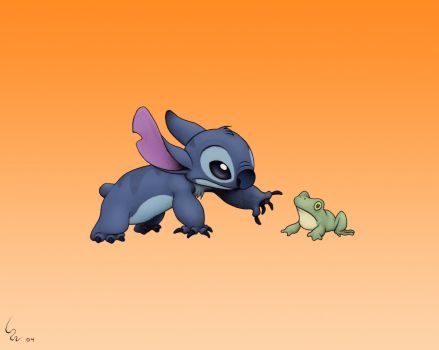 Stitch With Frog, Froggy Wallpaper, Disney Codes, Stitch Experiment 626, Stitch Toothless, 626 Stitch, Experiment 626, Blue Alien, Frog Wallpaper