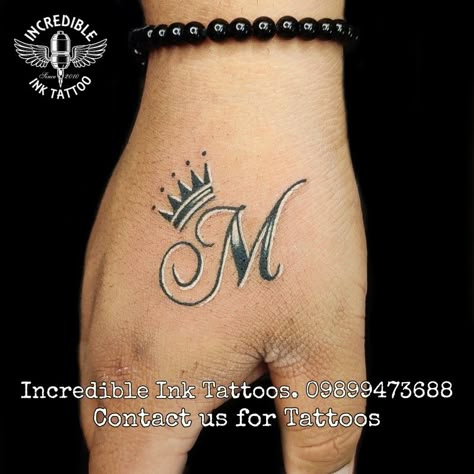 #Mlettertattoo call whtsapp 09899473688 M With Crown Tattoo, Letter M Tattoo Designs, M Name Tattoo, Letter M Tattoo Ideas, M Letter Tattoo, Tattoo Designs Love, M Tattoo Letter, Letter M Tattoo, Letter M Tattoos