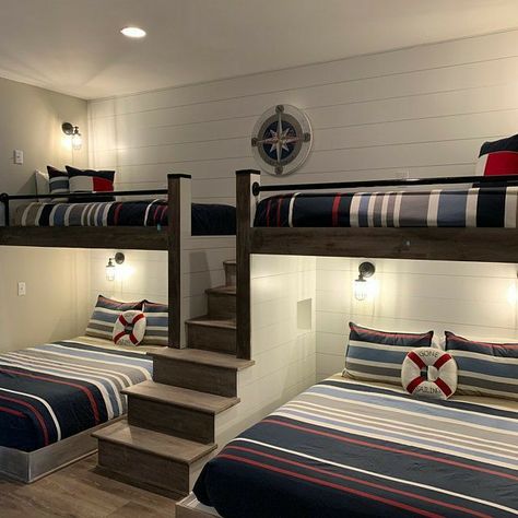 Bunk Bed Rooms, Bunk Beds Built In, Bunk Rooms, Bunk Bed Designs, Bunk Room, Bunk House, Room Design Bedroom, Dream Rooms, Bunk Bed