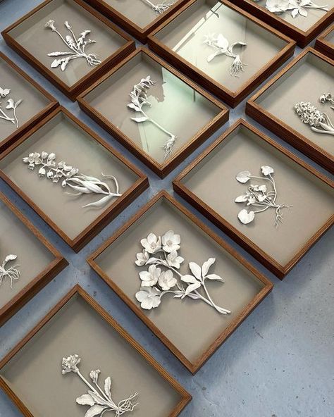 Painting Frame Ideas, Kaori Tatebayashi, Clay Flower Art, Framed Sculpture, Ceramic Framed, Baby Room Art, Diy Crafts Paper Flowers, Art Deco Posters, Plaster Art