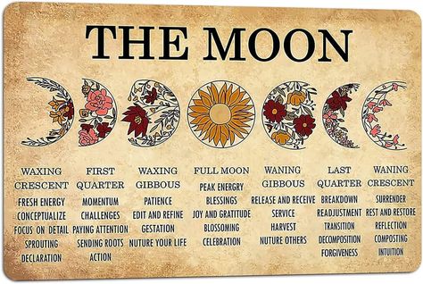 Good Gifts For Parents, Wallpaper Horizontal, New Moon Rituals, Retro Tin Signs, Witch Spell Book, Phases Of The Moon, Baby Witch, Moon Cycles, Witch Decor