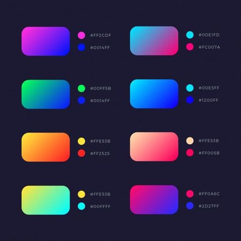 gradient colour with code on Behance 3d Tipografi, Desain Ux, 블로그 디자인, Interaktives Design, Flat Color Palette, Gradient Color Design, Desain Buklet, Graphisches Design, Color Design Inspiration