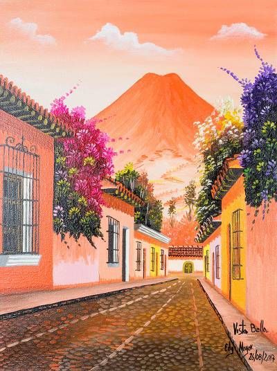 Guatemala Painting, Spanish Paintings, Guatemalan Art, Spanish Home, Spanish Home Decor, Paintings Oil, Italy Painting, Mexico Art, Painting Easy