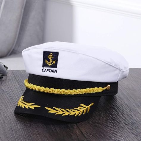 Captain Yacht Hat Cap Costume Hat Sailor Navy Marine Admiral Hat for Halloween Costume Accessory This admiral hat will bring entertainment and fun to your party and is perfect for large occasions. Not only will the sailor hat look stylish while sailing or dressing up, you'll find many other uses as a costume prop for Halloween costumes, party wear, celebrations, family cruises, and more. #ad Cute Halloween costumes Halloween aesthetic Spooky Halloween nails Halloween hair and makeup Sailor Fancy Dress, Sailor Captain Costume, Sailor Captain, Captain Costume, Captain Cap, Navy Costume, Sailor Cap, Navy Cap, Bracelet Viking