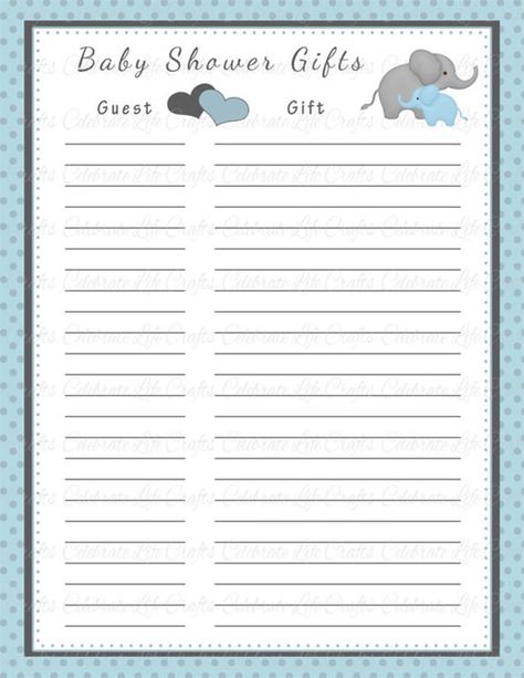 Baby Shower Gift List Template – 8+ Free Word, Excel, PDF Format Download! | Free & Premium Templates Baby Shower Gift List, Baby Shower Party Gifts, Baby Shower Checklist, Baby Shower Pictures, Free Baby Shower, Trendy Baby Shower Ideas, Elephant Baby Showers, Baby Shower Gifts For Boys, Baby Shower Planning