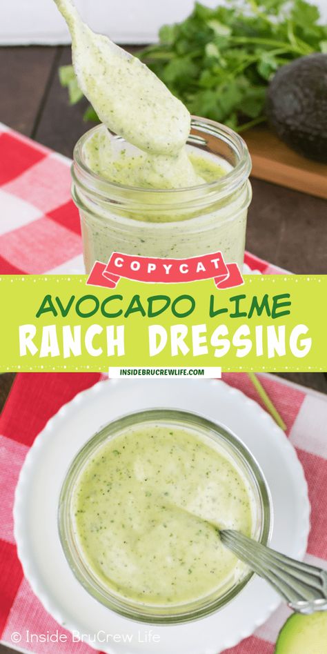 Chick Fil A Avacodo Lime Ranch Dressing, Lime Ranch Dressing Recipe, Avocado Lime Ranch Dressing Recipe, Power Salads, Avocado Lime Ranch, Avocado Lime Ranch Dressing, Avocado Dressing Recipe, Lime Salad Dressing, Recipes Sauces