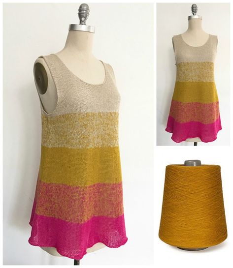 Knit Ombre Tank Tunic Redux - KnitHacker Tunic Pattern Free, Tunic Knitting Patterns, Machine Knitting Patterns, Knitted Tunic, Summer Knitting Patterns, Summer Knits, Knit Dress Pattern, Knitting Patterns Free Sweater, Knit Crochet Patterns