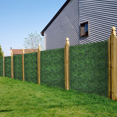 Privacy Fence For Adu, Privacy Fence With Gate For Car, Wood Fence Covering Ideas, Privacy Vines For Fence, Backyard Fence For Dogs, Privacy Fences On A Budget, Grass Privacy Screen, Artificial Grass Wall Outdoor, Temporary Privacy Fence Ideas