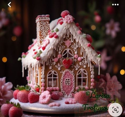 Playroom Christmas, Candy Village, Homemade Gingerbread House, Gingerbread House Ideas, Ginger House, Pink Gingerbread, Gingerbread House Designs, Gingerbread House Cookies, The Best Dessert