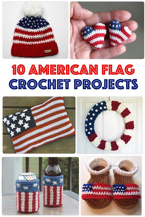 American Flag Crochet, Crochet Project Ideas, American Flag Blanket, American Flag Crafts, Flag Crafts, Crochet Braid Styles, Crochet Motif Patterns, Patriotic Crafts, The American Flag