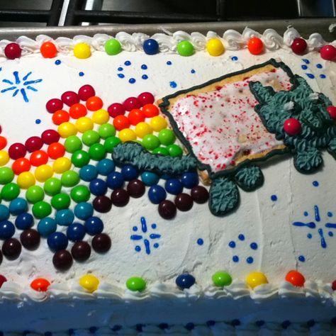 Nyan cat cake ( I made it!) Candy Aesthetic, Cat Rainbow, Nyan Cat, Cake Inspo, Funny Animal Photos, Happy Pictures, Cat Cake, Food Drinks Dessert, Colorful Candy