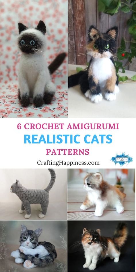 Here is a collection of the most realistic and adorable crochet cat patterns curated by Crafting Happiness. Crochet Cat Patterns, Sunflower Granny Square Pattern, Basic Granny Square, Sunflower Granny Square, Crochet Cat Toys, Cat Patterns, Pattern Home Decor, Owl Crochet Patterns, Pet Sweaters