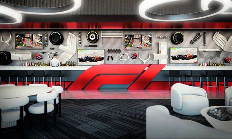 F1 Las Vegas Grand Prix renderings preview spectacular race views | Las Vegas Review-Journal Motorcycle Showroom Interior, F1 Las Vegas, Exhibit Design Inspiration, Drawing Room Interior Design, Training Facility, Extreme Sport, Race Car Party, Car Office, Sports Bar