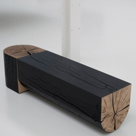 Trunk Furniture, Oak Beams, Wood Bench Outdoor, Australia House, Bench Outdoor, Charred Wood, Sugi Ban, Industrial Design Furniture, Shou Sugi Ban