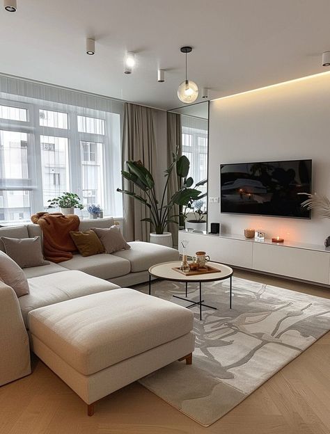 Condo Den Ideas Small Spaces, Apartment Living Room Coffee Tables, Modern Minimalist Living Room Apartment, Living Room Small Spaces Ideas, Small Apartment Inspiration Living Room, Small Living Room Couch Ideas, Organized Apartment, Small Condo Living, Small Apartment Decorating Living Room