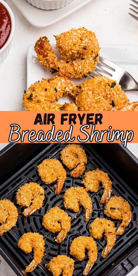 Air Fryer Breaded Shrimp is one of my favorite air fryer recipes. This easy recipe is the perfect way to make crispy air-fried shrimp. Shrimp Recipes Air Fryer, Convection Oven Recipes, Popcorn Shrimp, Breaded Shrimp, Cooks Air Fryer, Fried Shrimp, Air Fryer Healthy, Oven Recipes, Food Pairings