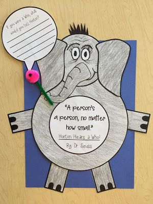 Horton Hears a Who! Writing Prompt and Craft Dr Seuss Book Activities, Onomatopoeia Activities, Dr. Seuss Crafts, Read Across America Week, Dr Seuss Preschool, March Reading, Dr. Seuss Book, Dr Seuss Activities, Dr Seuss Crafts