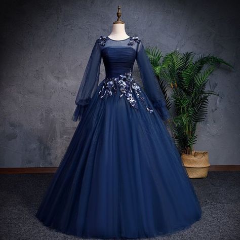 Navy Blue Prom Dresses, Prom Dresses 2019, Blue Evening Dresses, Fairytale Dress, Fantasy Dress, Prom Dresses Blue, Beautiful Gowns, Fancy Dresses, Ball Dresses