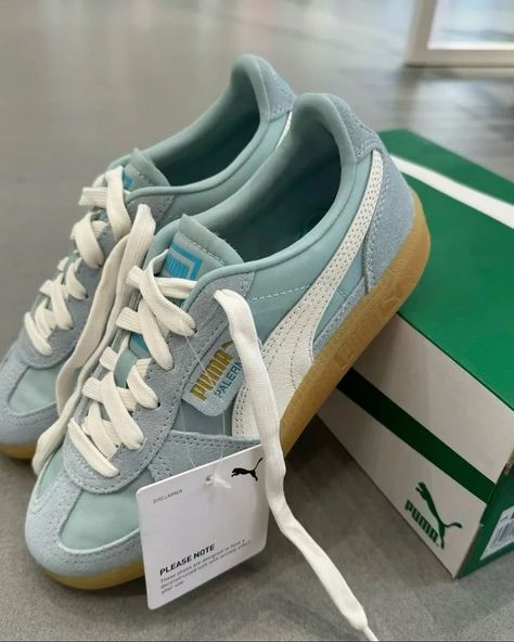 ______ PUMA Parlemo Light Blue. These classic low-profile sneakers that originally debuted in the '80s gets updated with a premium suede upper, leather on the formstrip, mesh sockliner and sits atop a rubber midsole and outsole. Low Profile, Light Blue, Mesh, Sneakers, Leather, Blue, Quick Saves