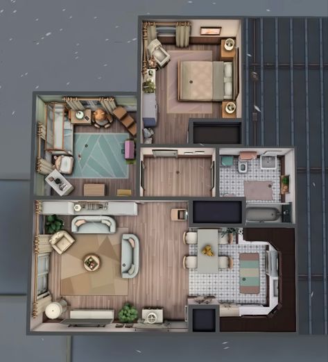 Sims 4 House Layout 4 Bedroom, Sims 4 Two Bedroom House, Sims 4 Apartment Floor Plan, 920 Medina Studios Sims 4, Sims4 Houses Ideas Floor Plans, Sims 4 Single Mom House, Sims 4 Micro House, Sims 4 Apartment Layout, The Sims 4 Apartment