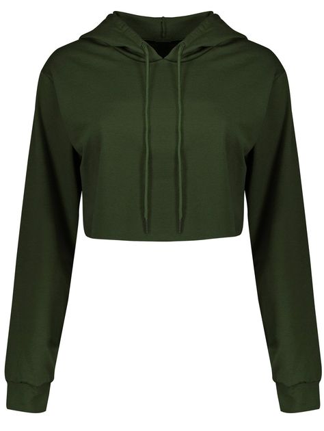 Drawstring Cropped Hoodie (Army Green) Ashlyn Banner, Short Hoodie, Green Crop Top, Dream Outfits, Crop Top Hoodie, Womens Clothing Online, Hoodie Women, Hoodie Green, Men Hats