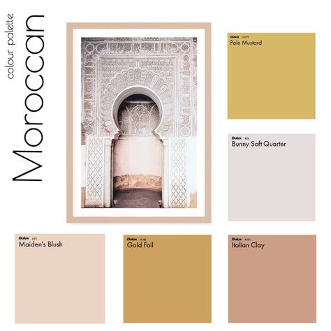 Moroccan Color Palette, Mediterranean Color Palette, Moroccan Colors, Moroccan Interior Design, Moroccan Aesthetic, Bakery Design Interior, Design Mood Board, Gold Color Palettes, Moroccan Interiors