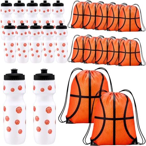 Talltalk 24 Pcs Basketball Party Favors 12 24 oz Basketball Water Bottle 12 13 x 17 Inch Basketball Drawstring Bag Basketball Tumbler Gift Bags Basketball Accessories for Summer Boys Gym Sports Travel Basketball Water Bottles, Team Water Bottles, Basketball Tumbler, Basketball Party Favors, Sports Party Favors, Basketball Motivation, Basketball Accessories, Basketball Bag, Water Bottle Gift