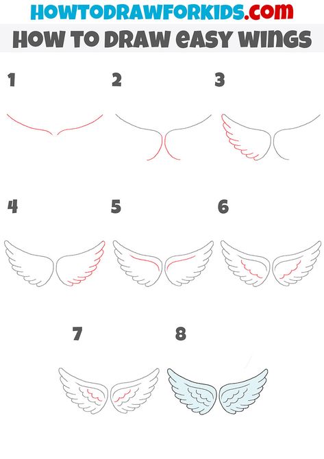 Wing Drawing Step By Step, How To Paint Angel Wings Step By Step, How To Draw Wings On People Step By Step, How To Draw Wings Easy, Angel Wings Drawing Tutorial, Easy Wings Drawing, How To Draw Angel Wings Easy, How To Draw Butterfly Wings, How To Draw Wings On People