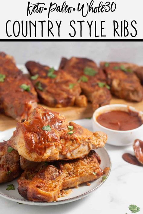 Country Ribs Oven, Keto Ribs, Boneless Country Style Ribs, Country Ribs Recipe, Dutch Oven Ribs, Country Pork Ribs, Paleo Bbq, Country Style Pork Ribs, High Fat Low Carb Recipes