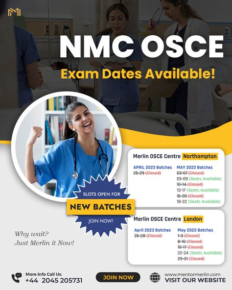 Block your NMC OSCE Exam date Now!⚠️⚠️ Hurry up! Free temporary seat blocking is available! Contact Now! +44 2045 205731 #nmcosce #nmcosceexamdates #osceexamdatesavailable #osceexambooking #OSCE #oscenorthampton Osce Exam, Mock Test, Merlin, Around The World, The World