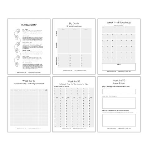 12 Week Goals, 12 Week Planner, Goal Planner Free, 12 Week Year, Bloc Note, Free Planner Templates, Weekly Planner Free Printable, Free Daily Planner, Bill Planner