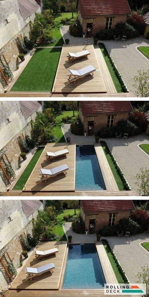 Piscinas grande Ideas De Piscina, Deck Piscina, Pool Contractors, Easy Diy Room Decor, Cool Swimming Pools, College Dorm Room Decor, Small Pools, Pool Builders, Backyard Pool Designs