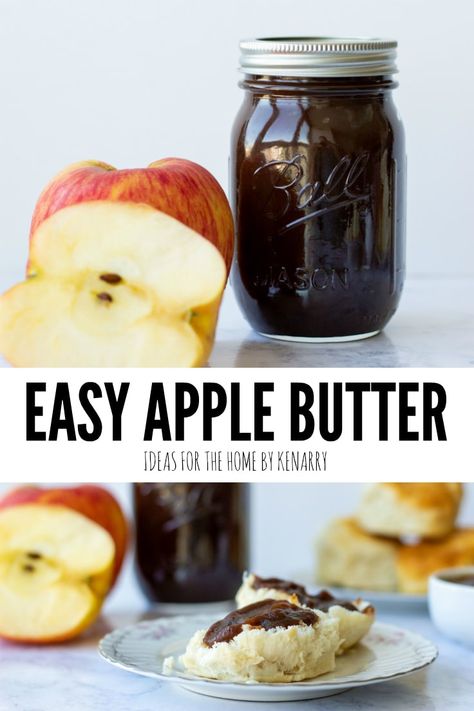 Welcome autumn with this homemade easy apple butter recipe made on a stove top. Your home will smell amazing when you cook this delicious fall treat. #applebutter #fallrecipes #kenarry #ideasforthehome Apple Butter Recipe Stove Top, Easy Apple Butter Recipe, Easy Apple Butter, Make Apple Butter, Cinnamon Apple Chips, Pear Butter, Homemade Apple Butter, Apple Butter Recipe, Apple Pie Bites