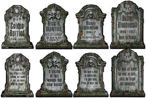 Haunted Mansion Halloween Decorations | 2020 | POPSUGAR Home Haunted Mansion Crafts, Fantasy Graveyard, Funny Tombstone Sayings, Tombstone Sayings, Tj Maxx Halloween, Cemetery Tattoo, Halloween Headstone, Tombstone Diy, Company Halloween