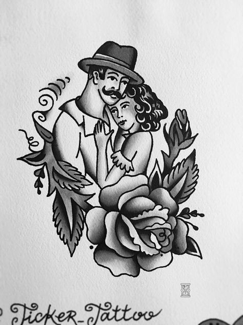 American Traditional Picture Frame Tattoo, American Traditional Love Tattoo, Traditional Queen Tattoo, Traditional Tattoo Love, Thumb Tattoo, Trad Flash, Bloom Tattoo, Thumb Tattoos, Gay Tattoo