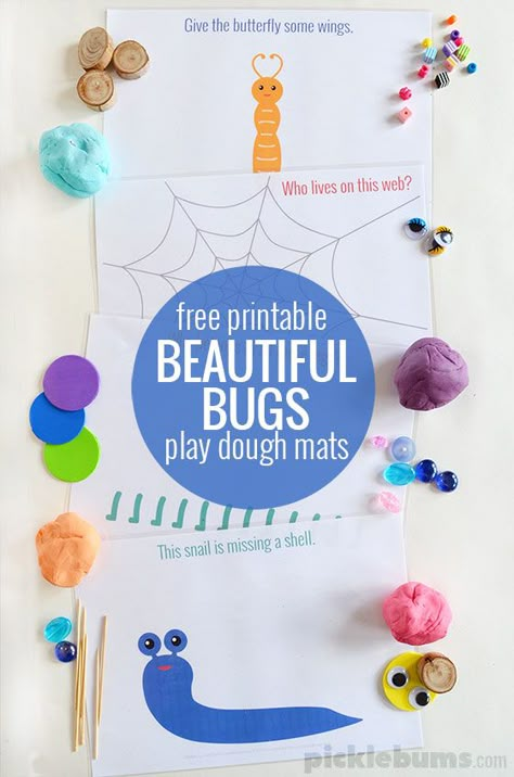 FREE bug playdough mats. Great for building imagination and fine motor skills. Play Dough Mats, Playdoh Mats Printable, Bug Playdough, Playdough Mats Free Printables Toddler, Preschool Play Doh Mats Free Printables, Bug Playdough Mats, Bug Activities, Bugs Preschool, Insects Theme