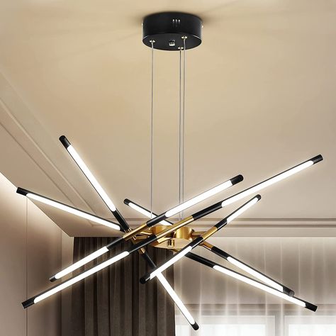 Modern Chandelier Install Ceiling Light, Black And Gold Chandelier, Acrylic Chandelier, Modern Led Ceiling Lights, Modern Lighting Design, Art Lamp, Traditional Chandelier, Sputnik Chandelier, Gold Chandelier